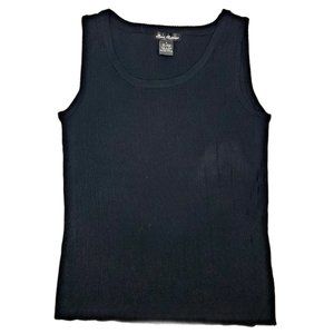Linda Matthews Black Sleeveless Top Vtg 90s size S